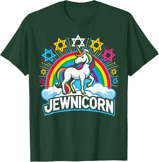 Hanukkah Funny Jewnicorn Jewish Unicorn T-Shirt - T-Shirt | Forest