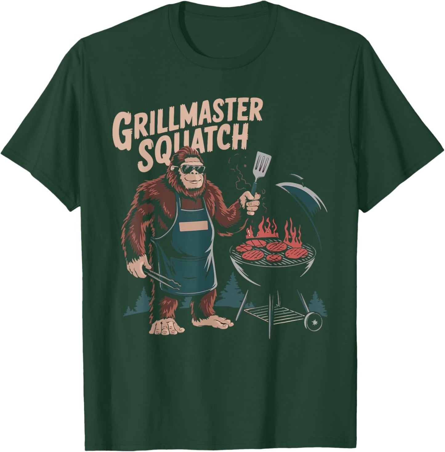 Grillmaster Sasquatch BBQ Lover Funny Grilling Barbeque T-Shirt - T-Shirt | Forest