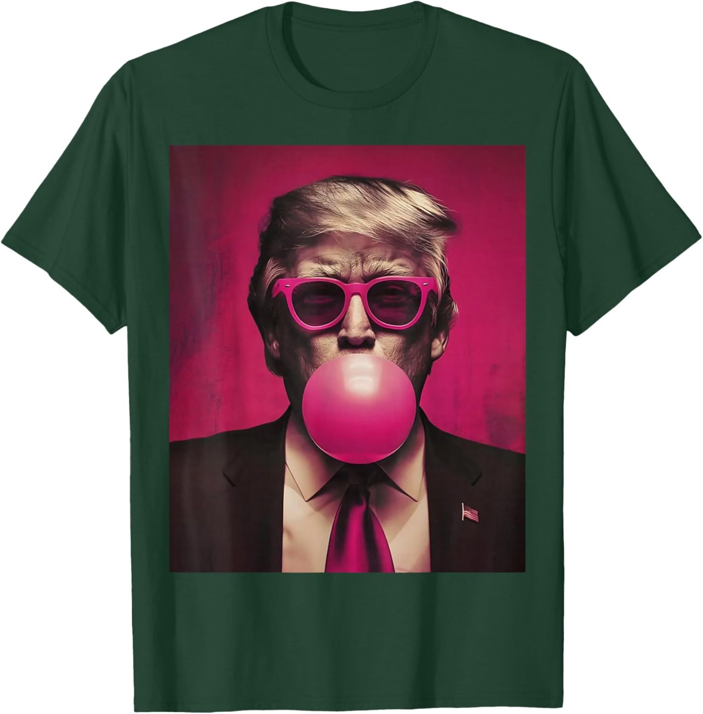 Trump Pink Bubblegum Trump Blowing Bubble Gum Vote Trump T-Shirt - T-Shirt | Forest