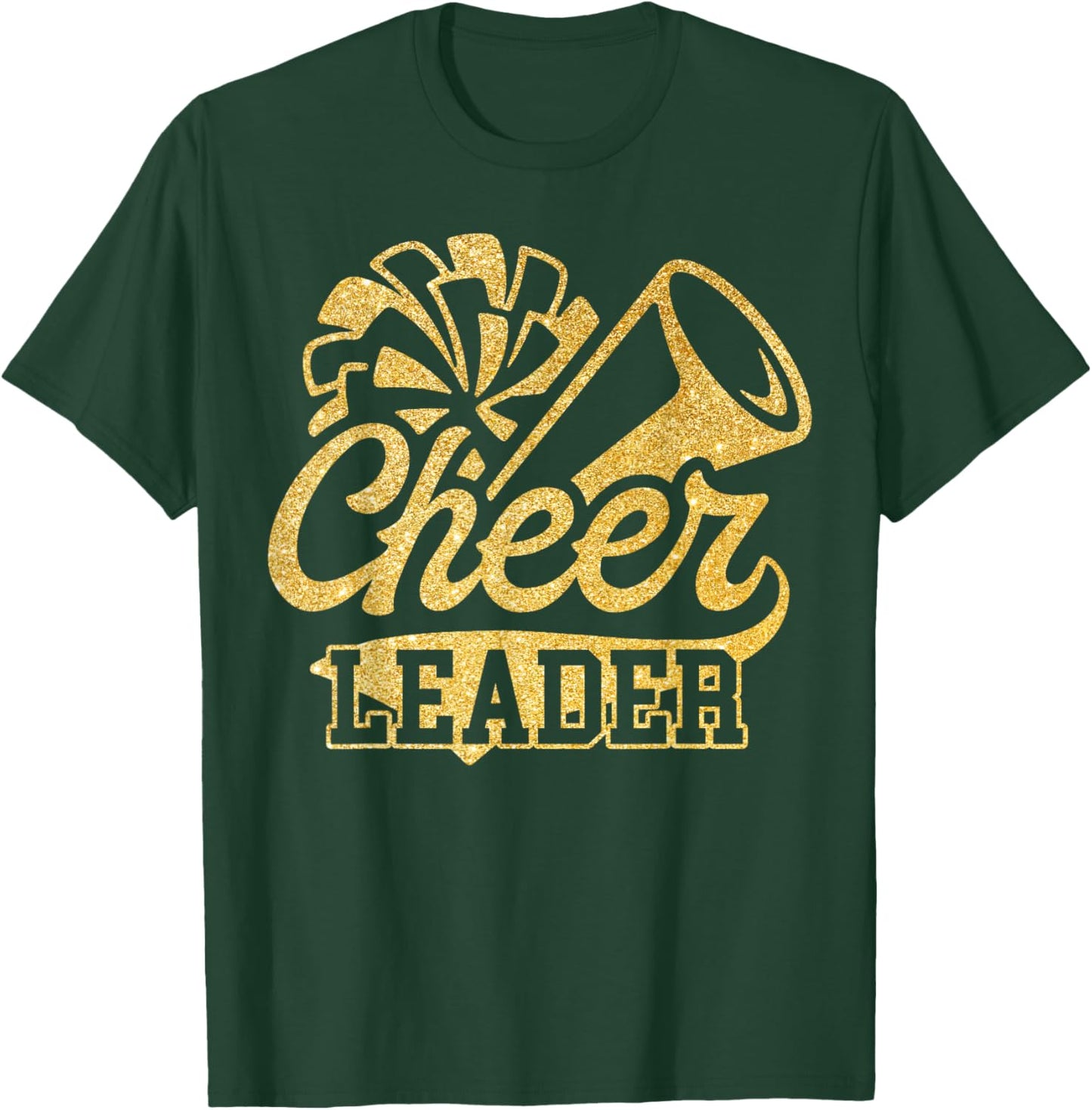 Cheer Leader Era Youth Cheerleader Cheerleading Black Gold T-Shirt - T-Shirt | Forest