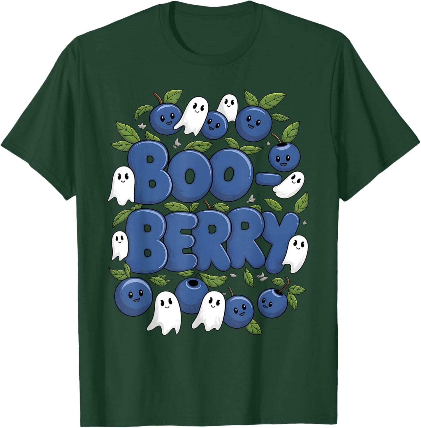 Boo Berry Blueberry Halloween Funny Ghost Costume Boys Girls T-Shirt - T-Shirt | Forest