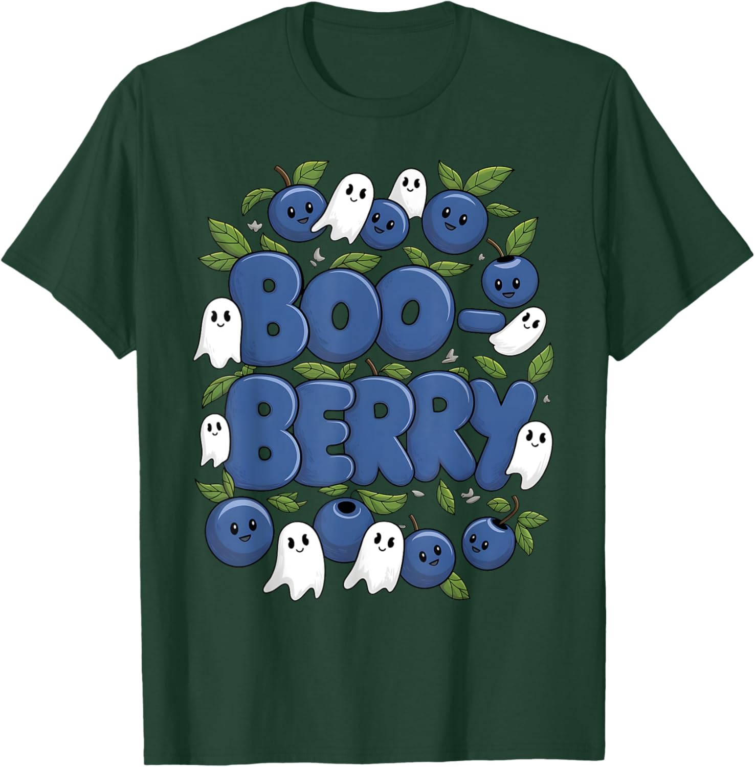 Boo Berry Blueberry Halloween Funny Ghost Costume Boys Girls T-Shirt - T-Shirt | Forest