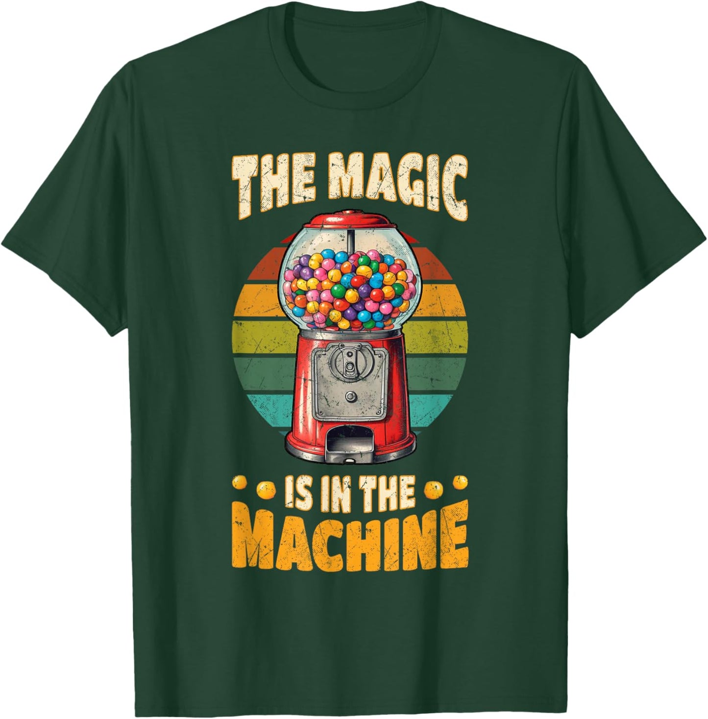 Gumball Machine Candy Bubble Gum Vintage Lover Retro T-Shirt - T-Shirt | Forest