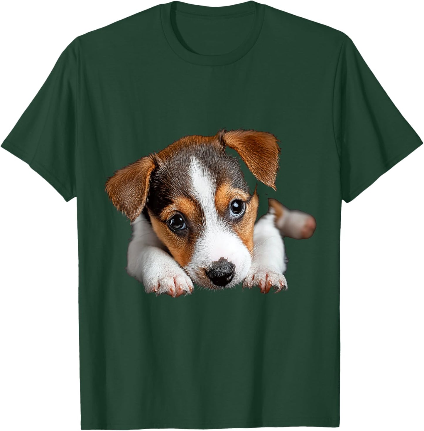 DogtastiQ -Adults & Kids Puppy Graphic Cartoon , Black, Small, Short Sleeve T-Shirt - T-Shirt | Forest