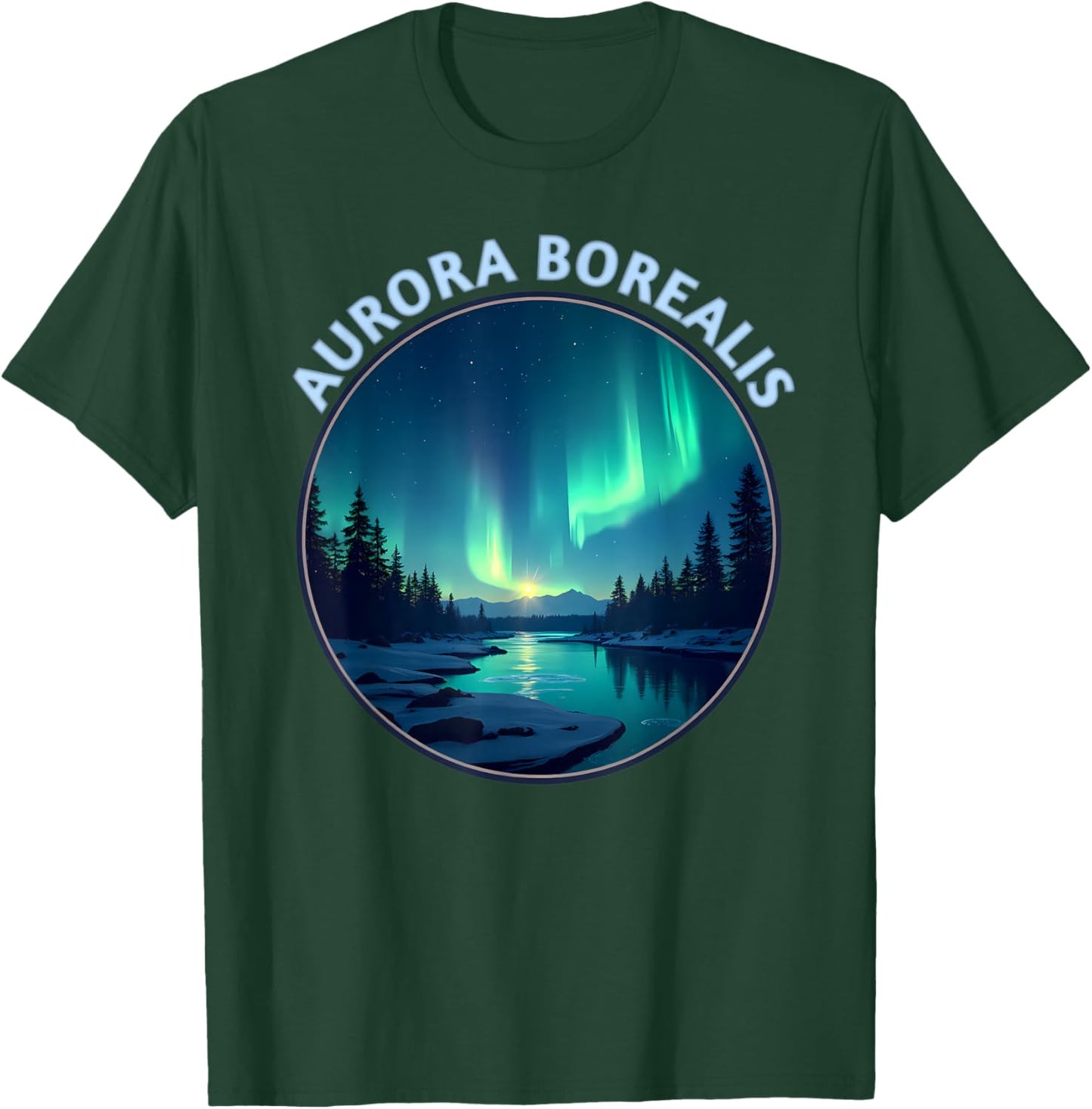 Aurora Borealis The Northern Lights Souvenir Memorabilia T-Shirt - T-Shirt | Forest