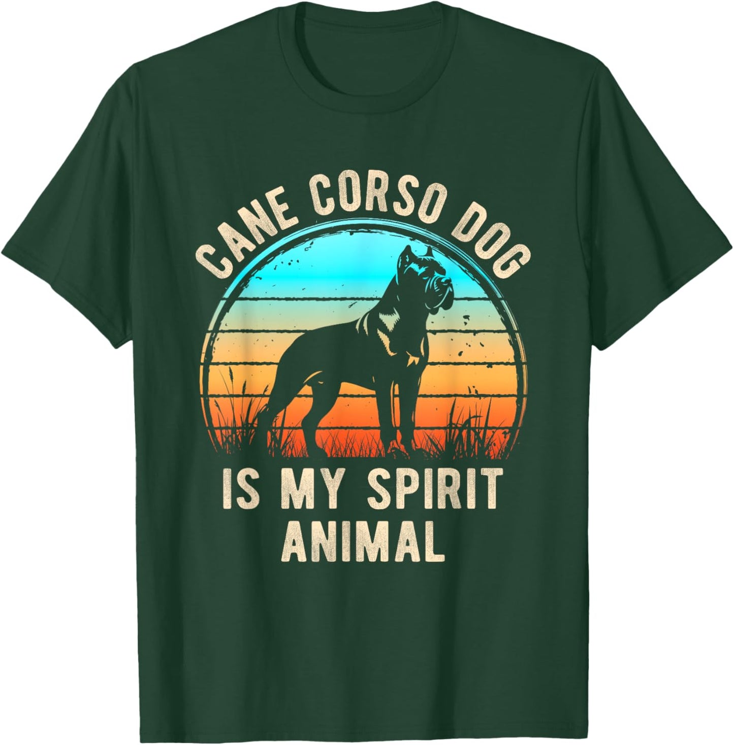 Cane Corso Dog Is My Spirit Animal Retro Dog Lovers T-Shirt - T-Shirt | Forest