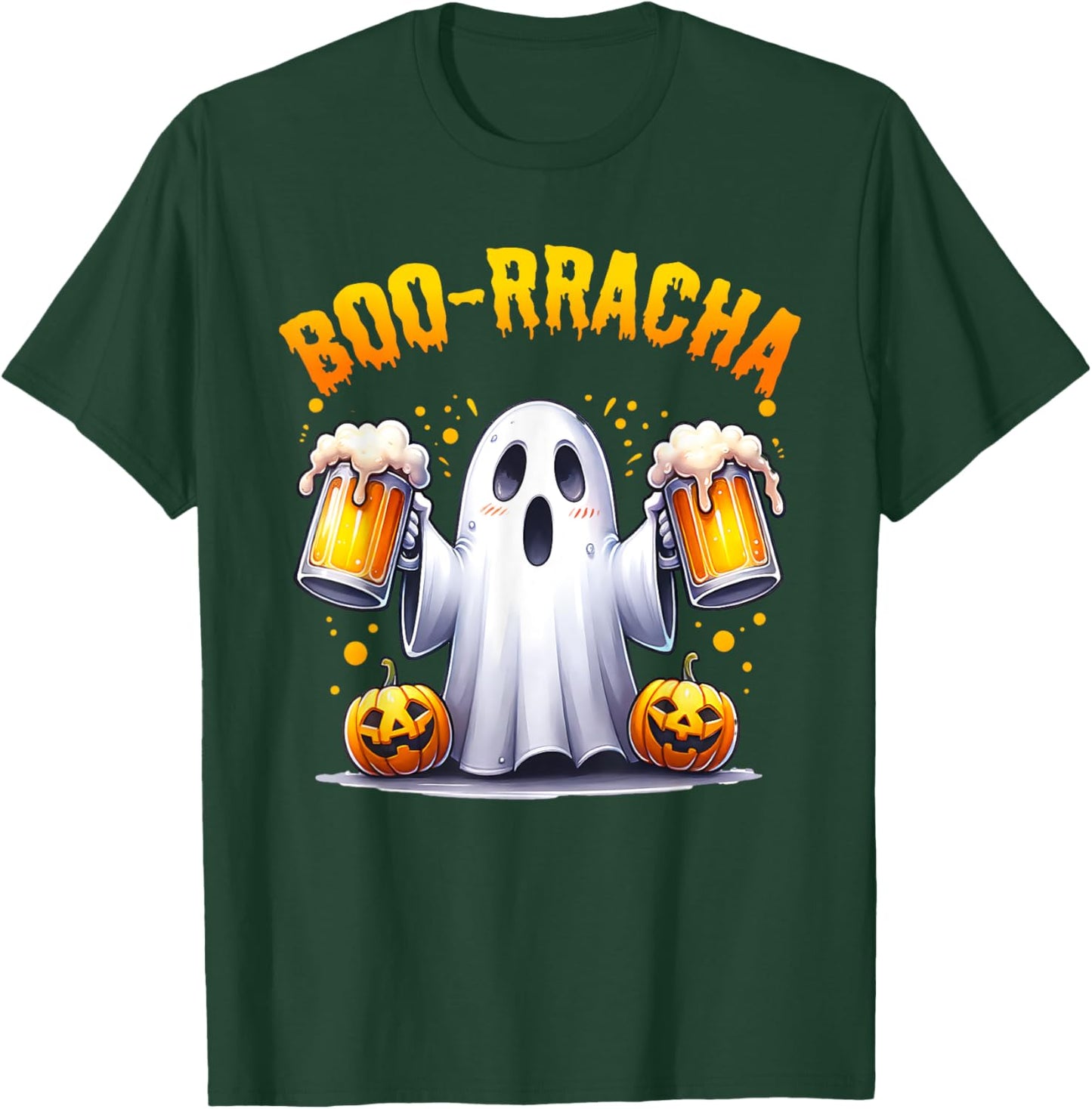 Boo-racha Funny Halloween Ghost Beer Design Borracha T-Shirt - T-Shirt | Forest