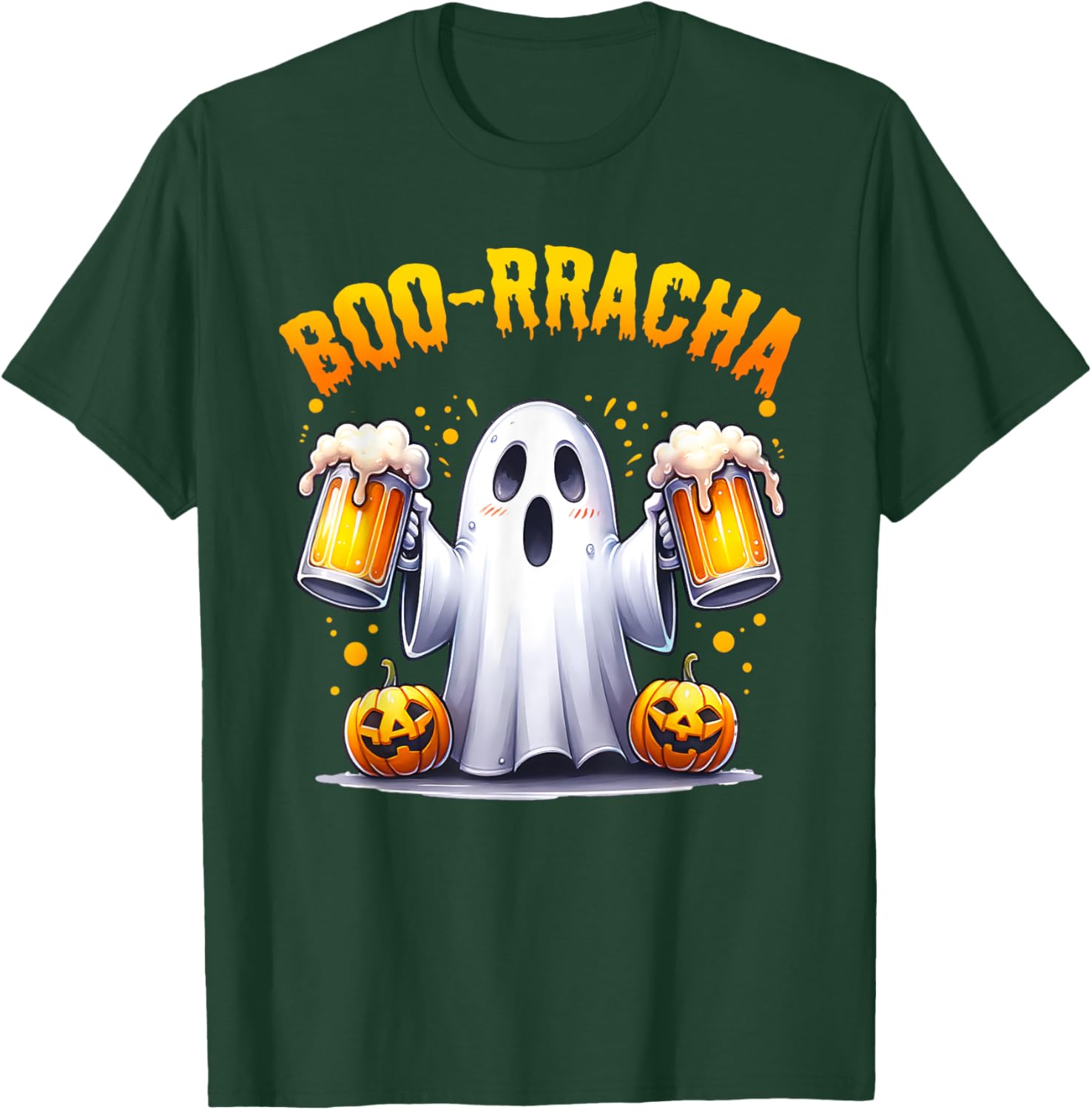 Boo-racha Funny Halloween Ghost Beer Design Borracha T-Shirt - T-Shirt | Forest