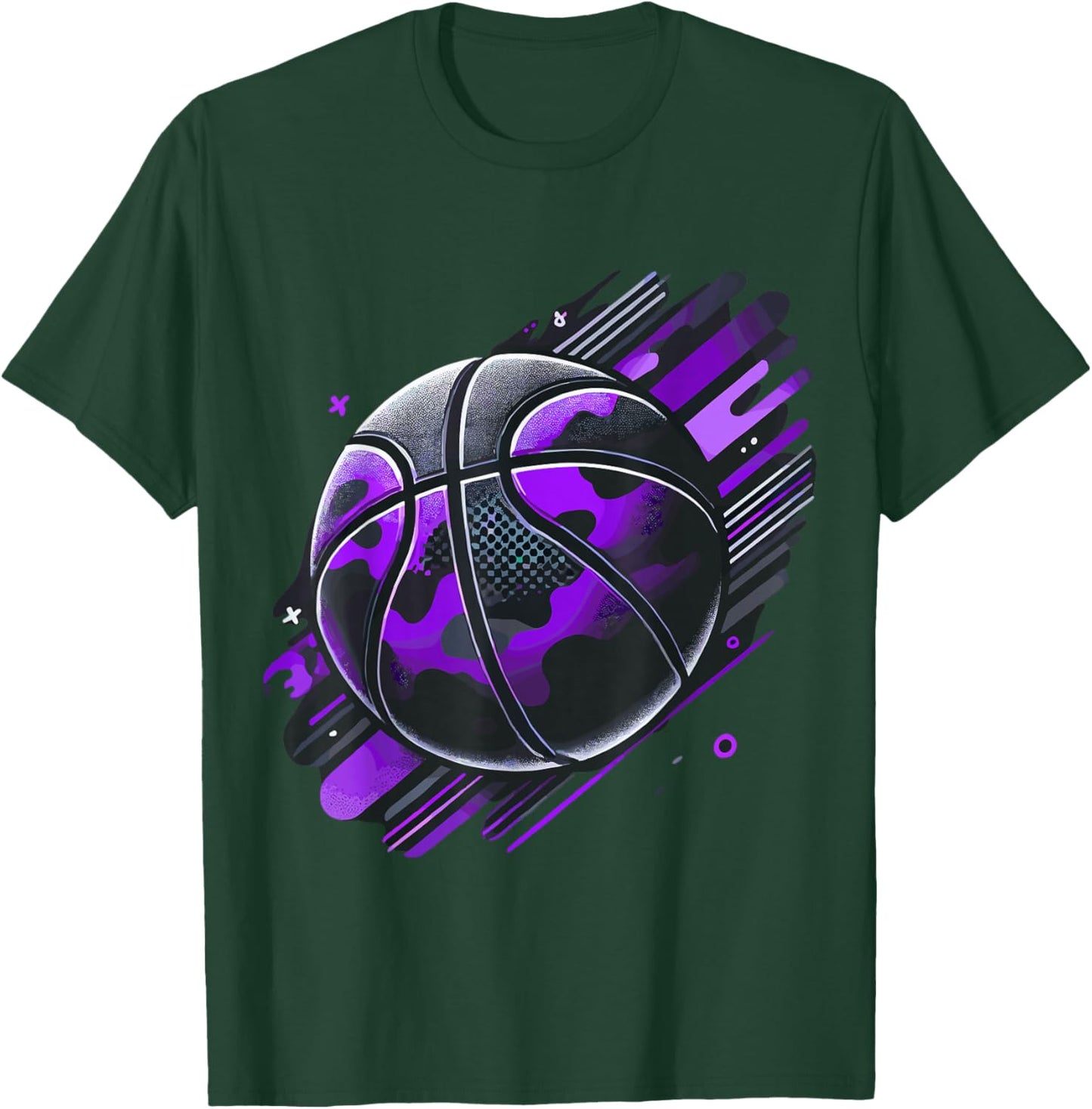 Magical and Funny Basketball Gifts Purple Camouflage T-Shirt - T-Shirt | Forest