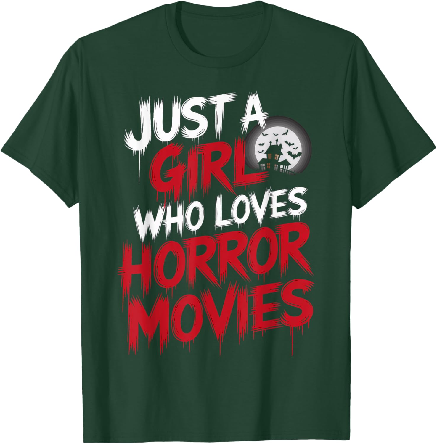 Spooky Vibes Horror Fan Just A Girl Who Loves Horror Movies T-Shirt - T-Shirt | Forest