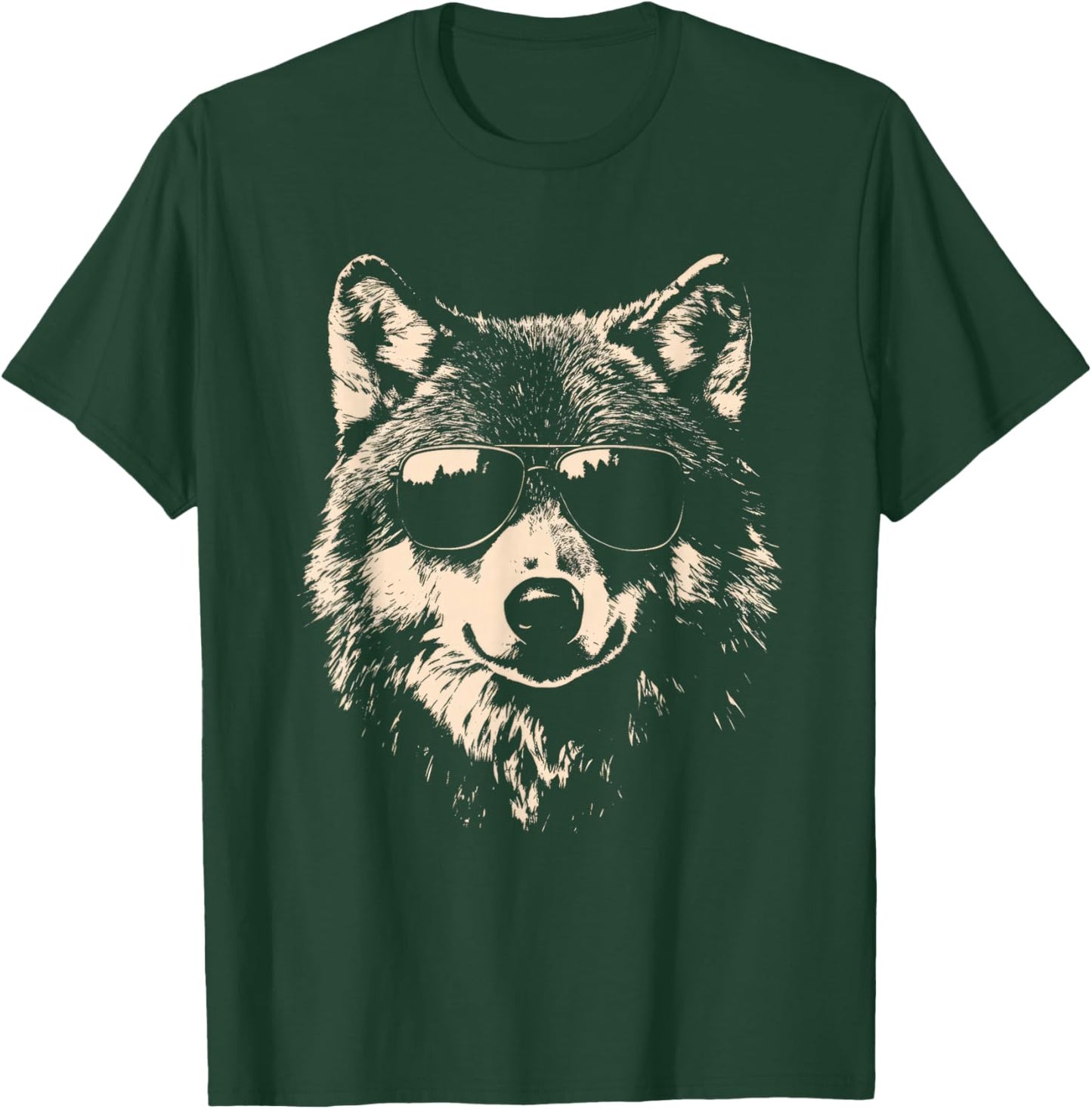 Funny Wolf Cool Rock and Roll Graphic T-Shirt - T-Shirt | Forest