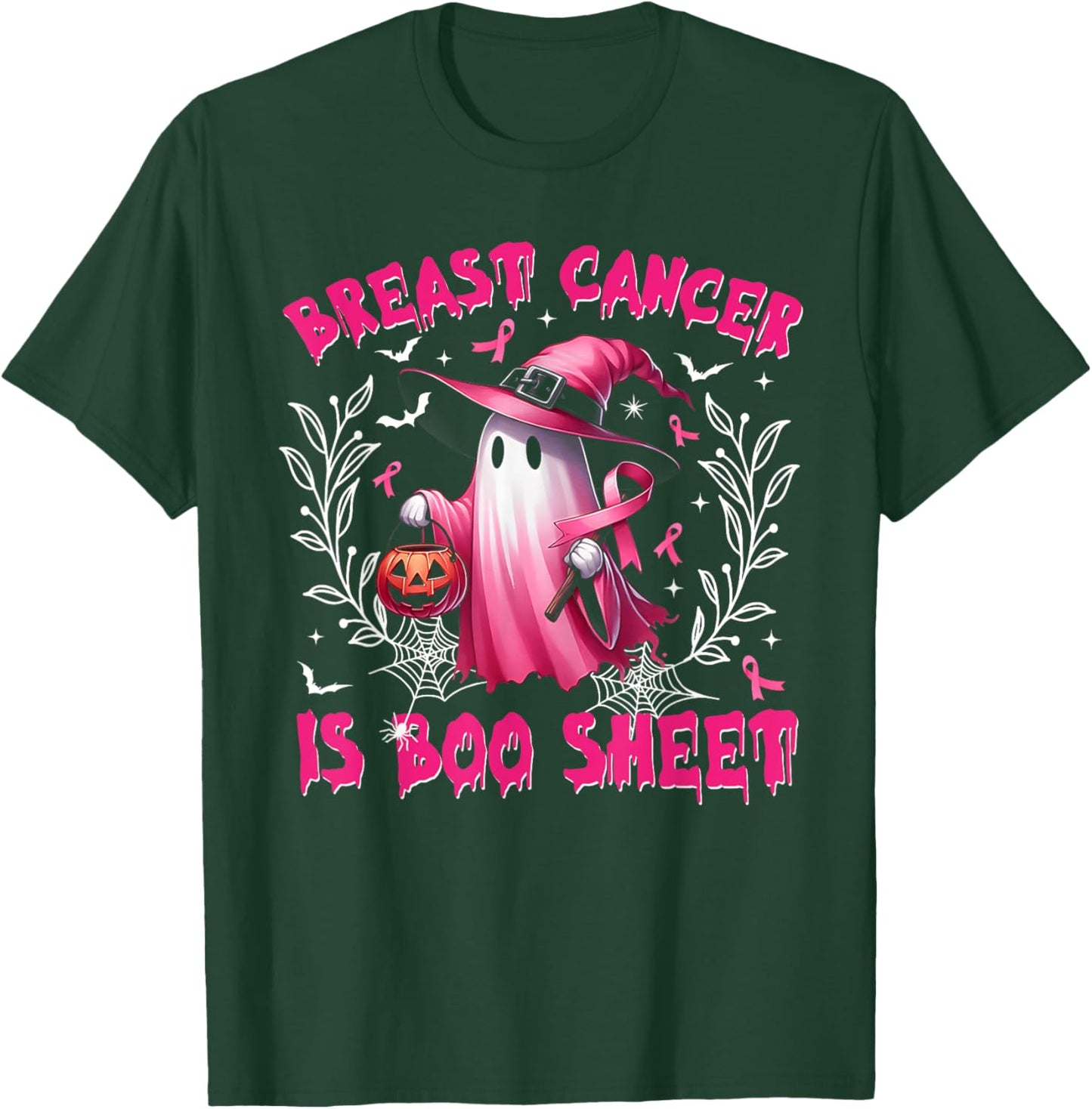 Breast Cancer Is Boo Sheet Halloween Breast Cancer Awareness T-Shirt - T-Shirt | Forest