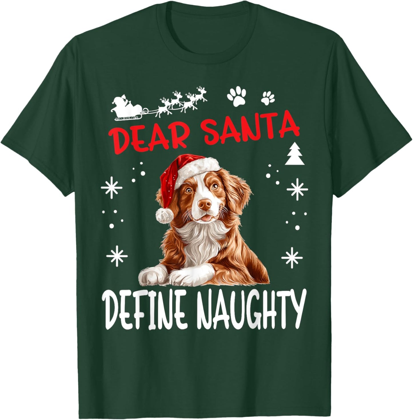 Cute Nova Scotia Duck Tolling Retriever Dog Christmas Dear T-Shirt - T-Shirt | Forest