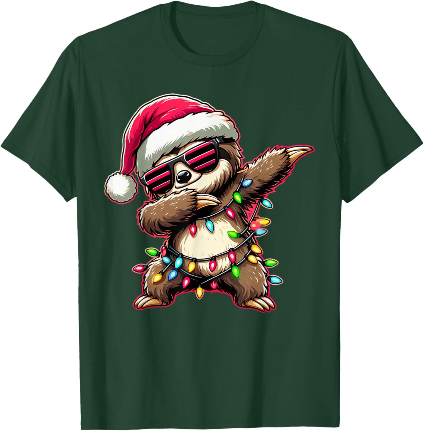 Dabbing Sloth Xmas For Kids Boys Girl Sloth Lover Christmas T-Shirt - T-Shirt | Forest