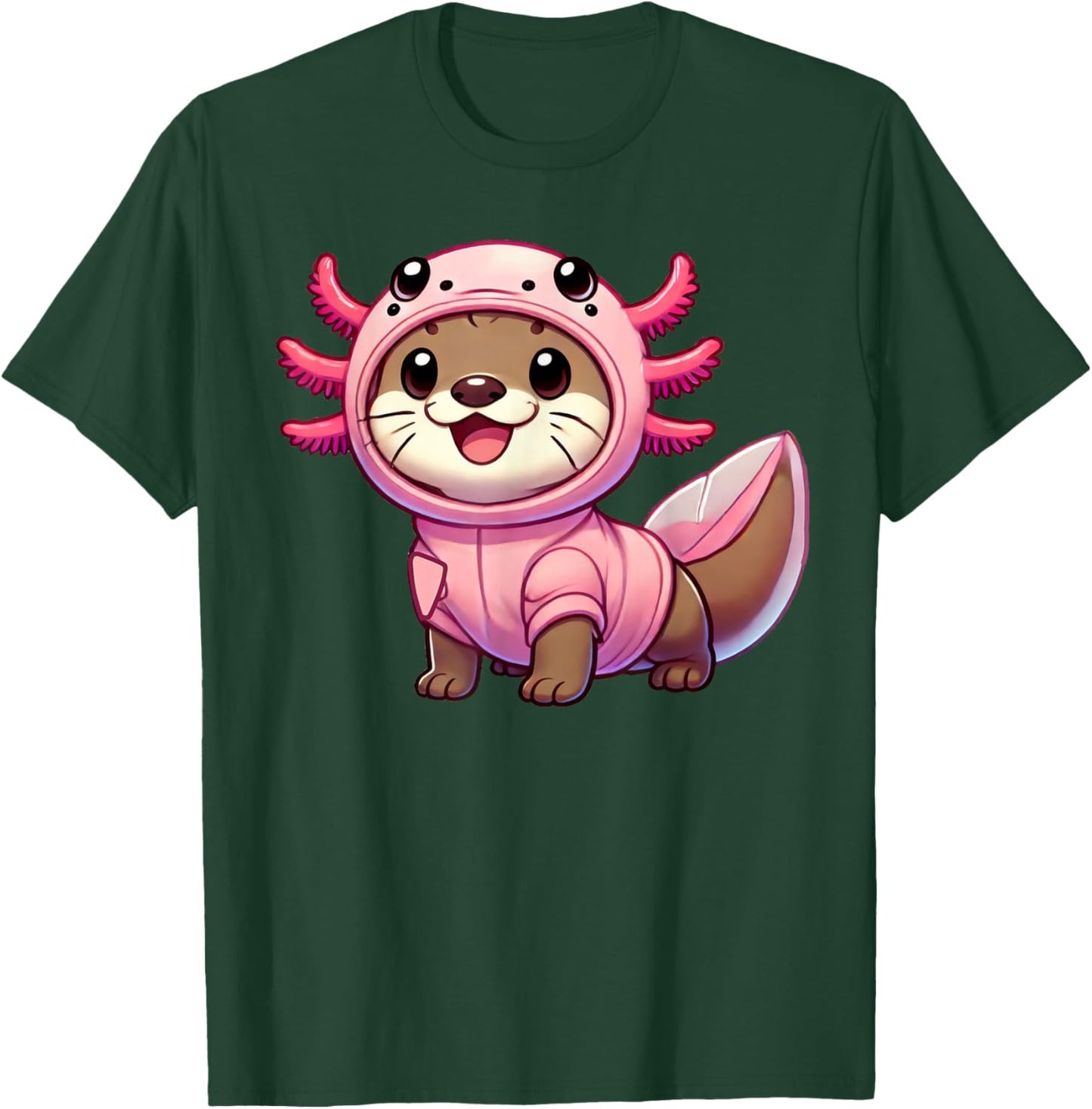 Kawaii Otter Axolotl Costume T-Shirt - T-Shirt | Forest