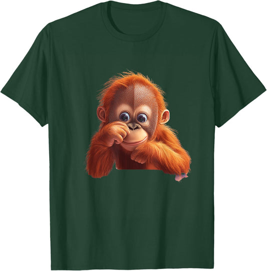 Adorable Playful Baby Orangutan Animal T-Shirt - T-Shirt | Forest