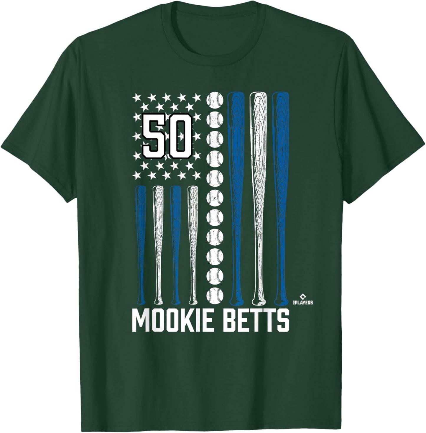 Baseball American Flag Mookie Betts Los Angeles Baseball T-Shirt - T-Shirt | Forest