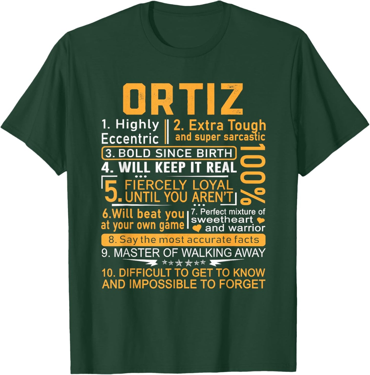 Ortiz Name Shirt Personalized Ortiz Last Name T-Shirt - T-Shirt | Forest