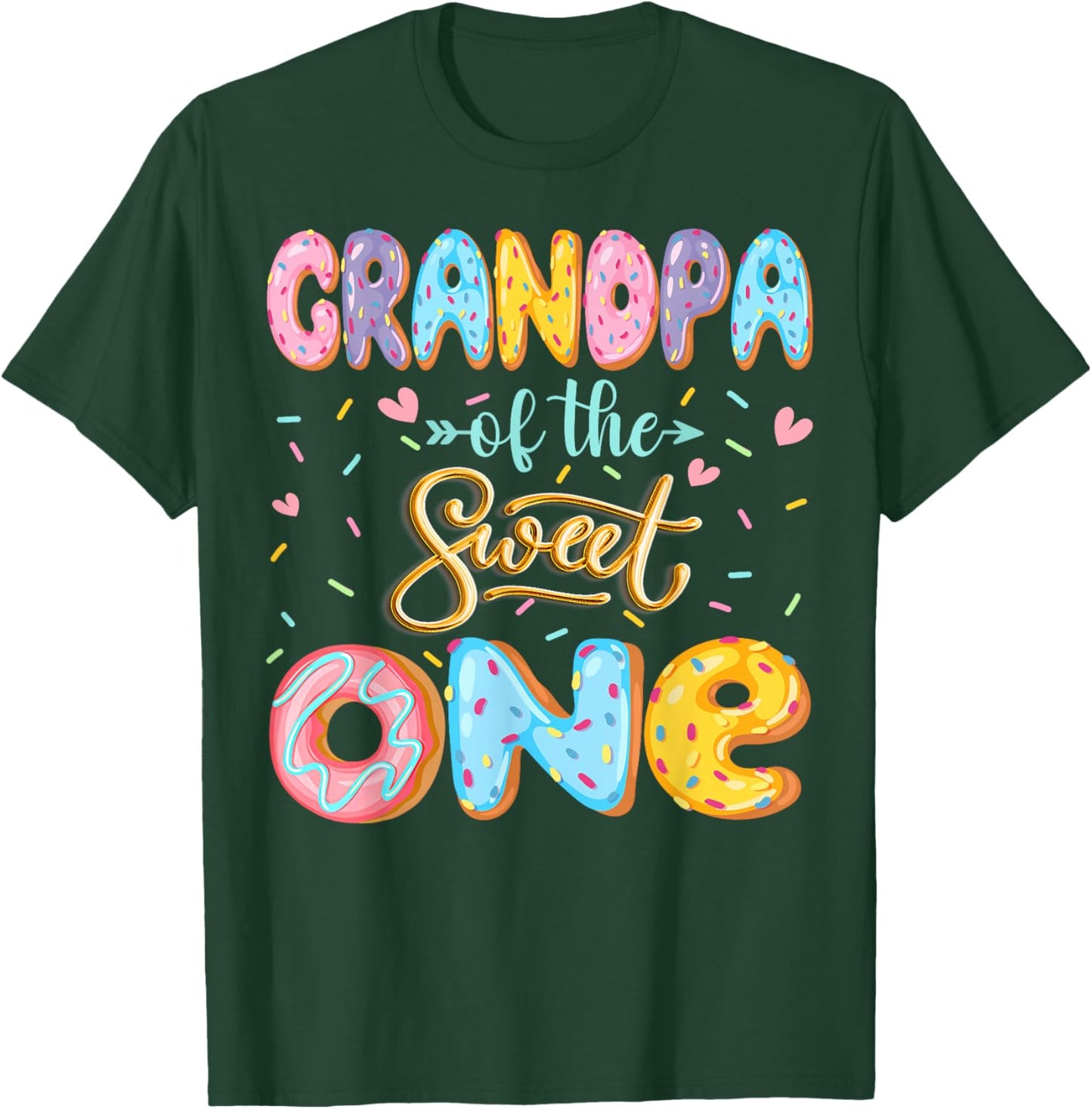 Grandpa Of The Sweet One 1St Birthday Girl Donut Lover T-Shirt - T-Shirt | Forest