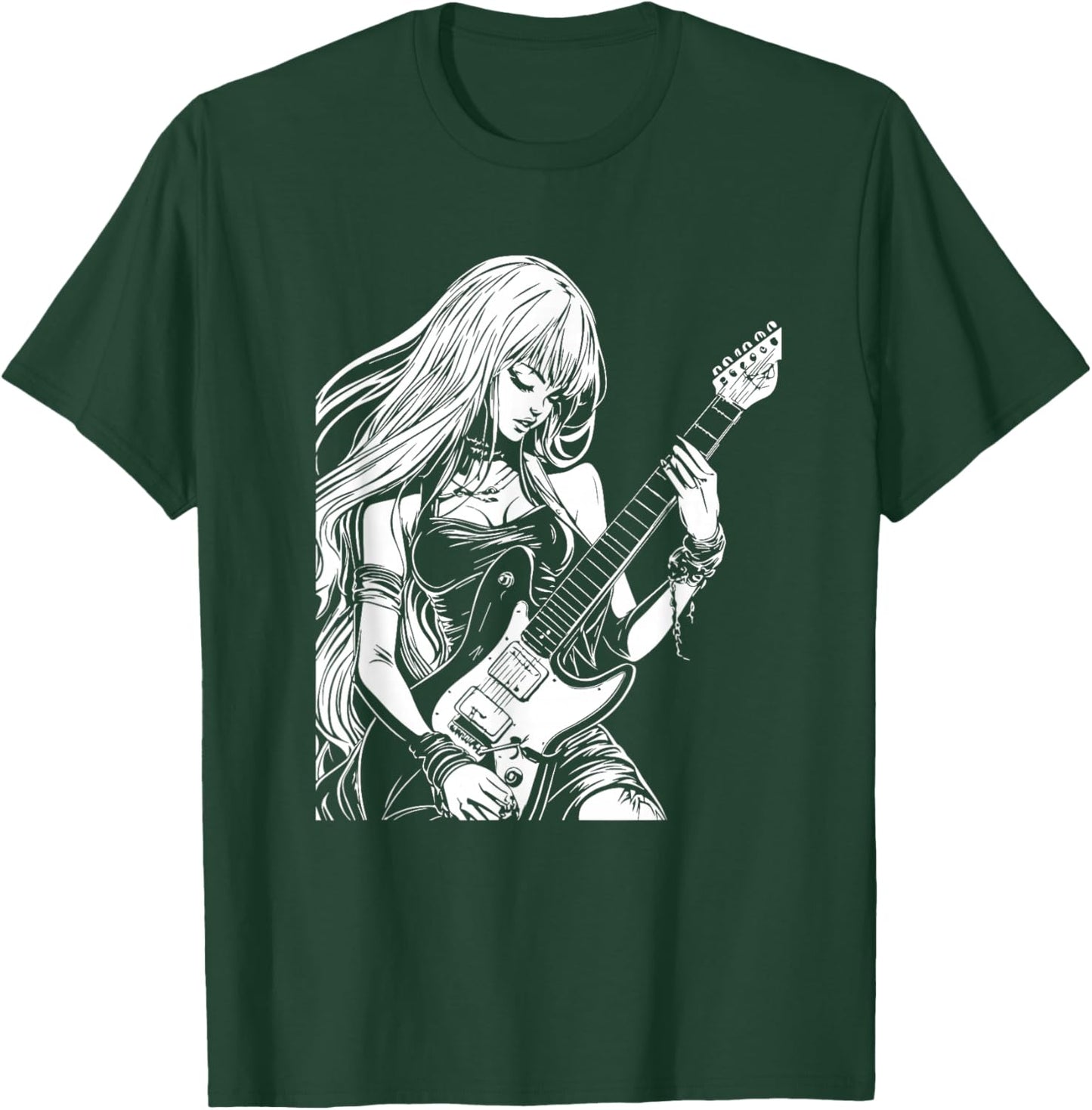 Anime Aesthetic Soft Grunge Waifu Anime Rock Girl T-Shirt - T-Shirt | Forest