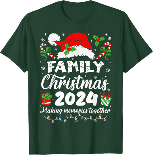 Family Christmas 2024 Matching Squad Santa Elf Pajama Xmas T-Shirt - T-Shirt | Forest