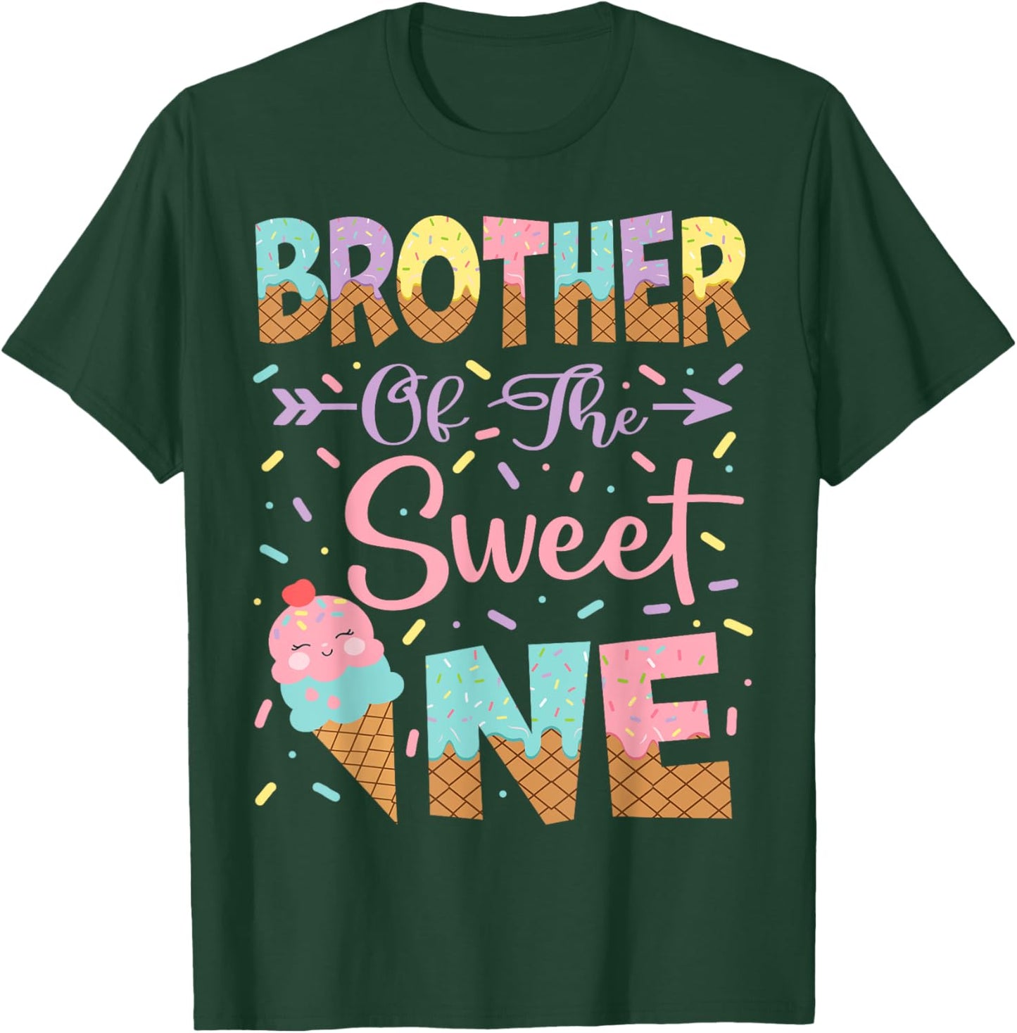 Brother Of The Sweet One Ice Cream 1St Birthday Girl T-Shirt - T-Shirt | Forest