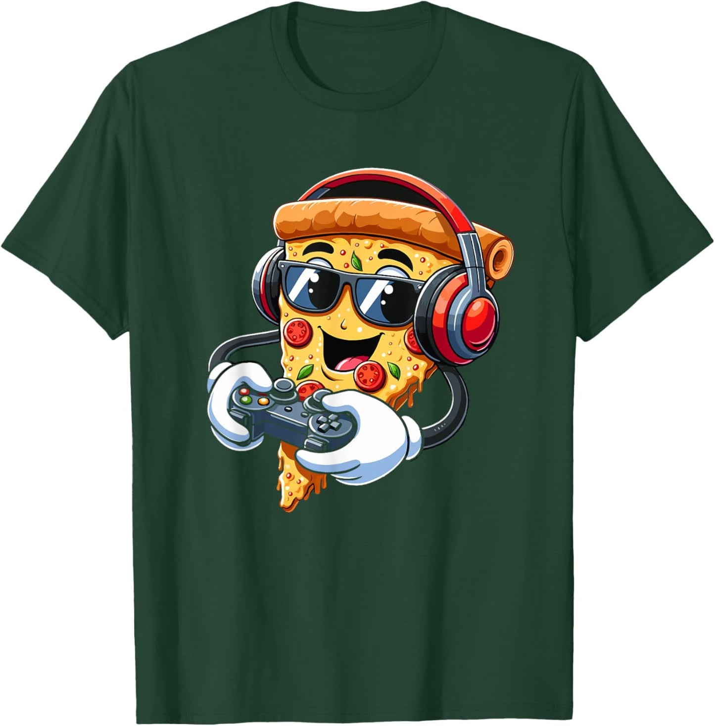 Gamer Pizza Video Gaming Boy Enthusiast Gamer Teen T-Shirt - T-Shirt | Forest