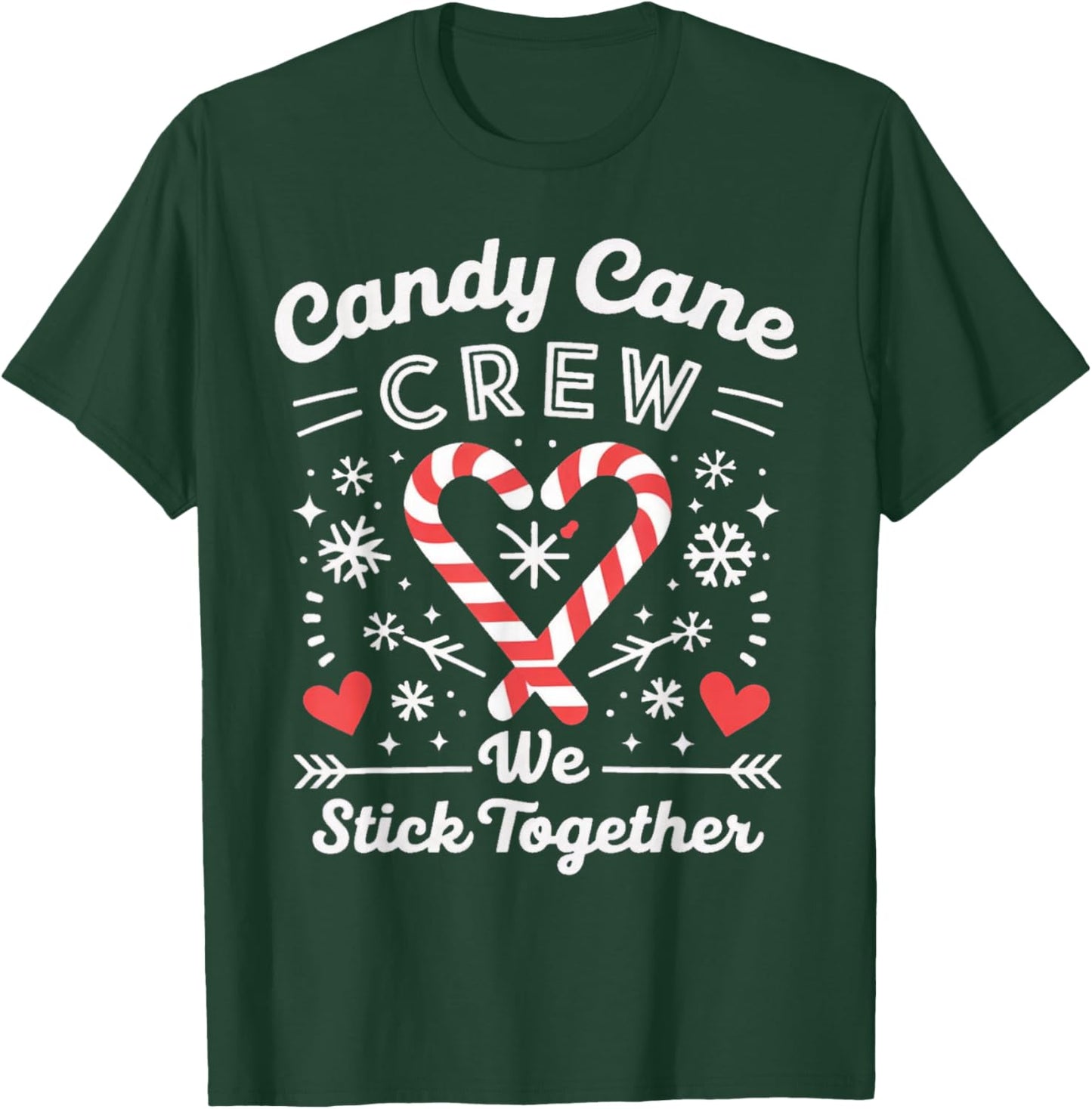 Christmas Candy Cane Heart Holiday Family Matching Pajama T-Shirt - T-Shirt | Forest