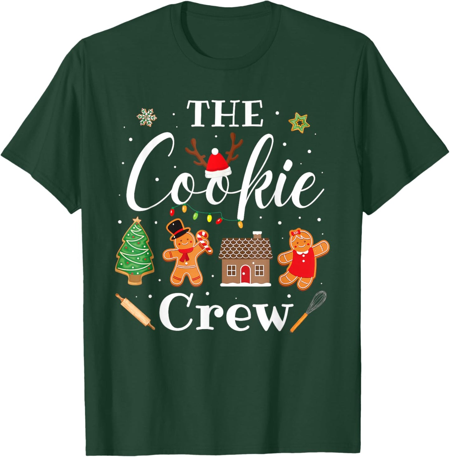 The Cookie Crew Christmas Baking Cookie Lover Kids Women T-Shirt - T-Shirt | Forest
