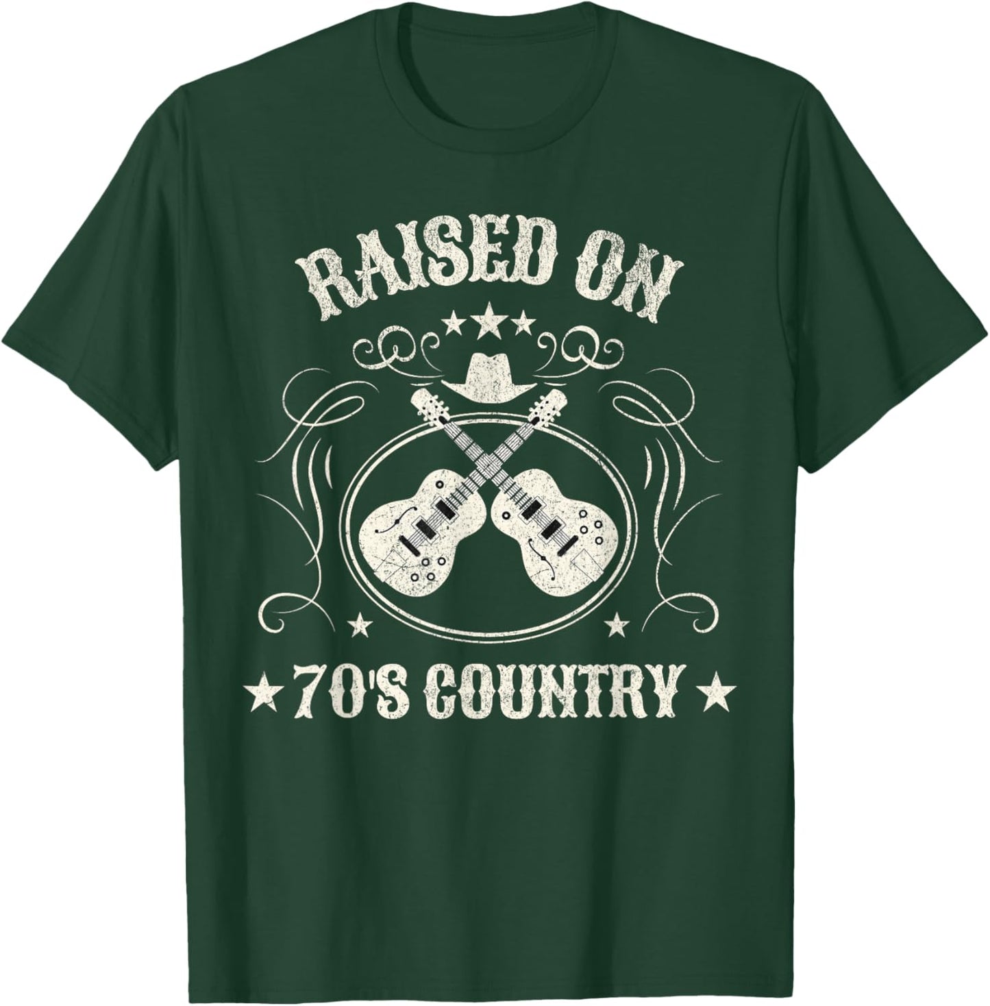 Raised On 70's Country Music Lover T-Shirt - T-Shirt | Forest