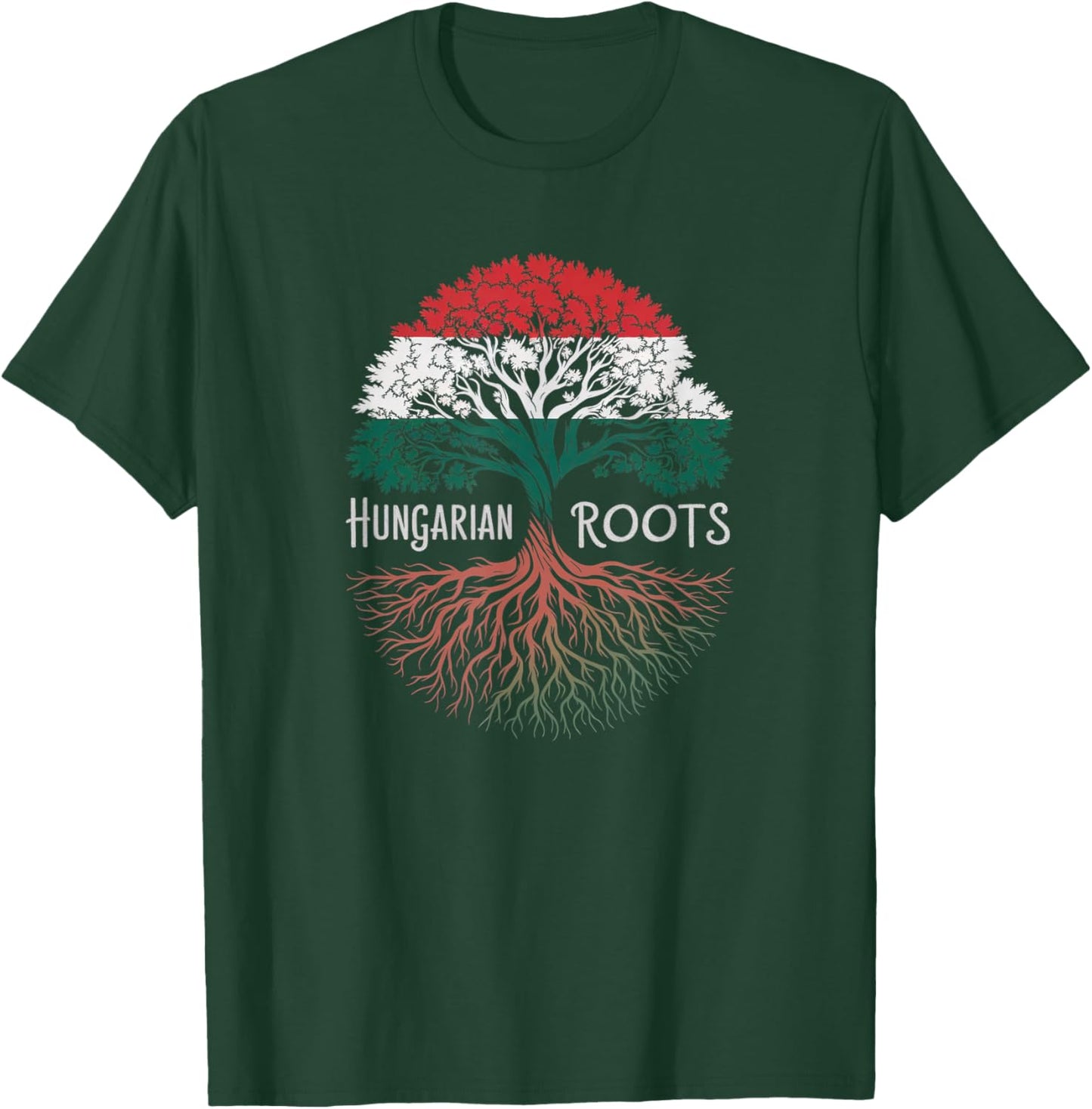 Hungarian Roots - Hungary Flag Colors Family Tree Souvenir T-Shirt - T-Shirt | Forest