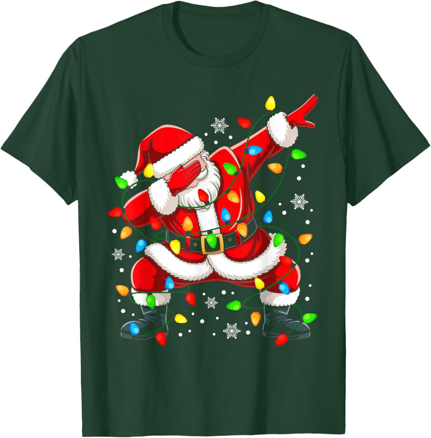 Boys Santa Shirt For Kids Toddler Funny Christmas Lights T-Shirt - T-Shirt | Forest