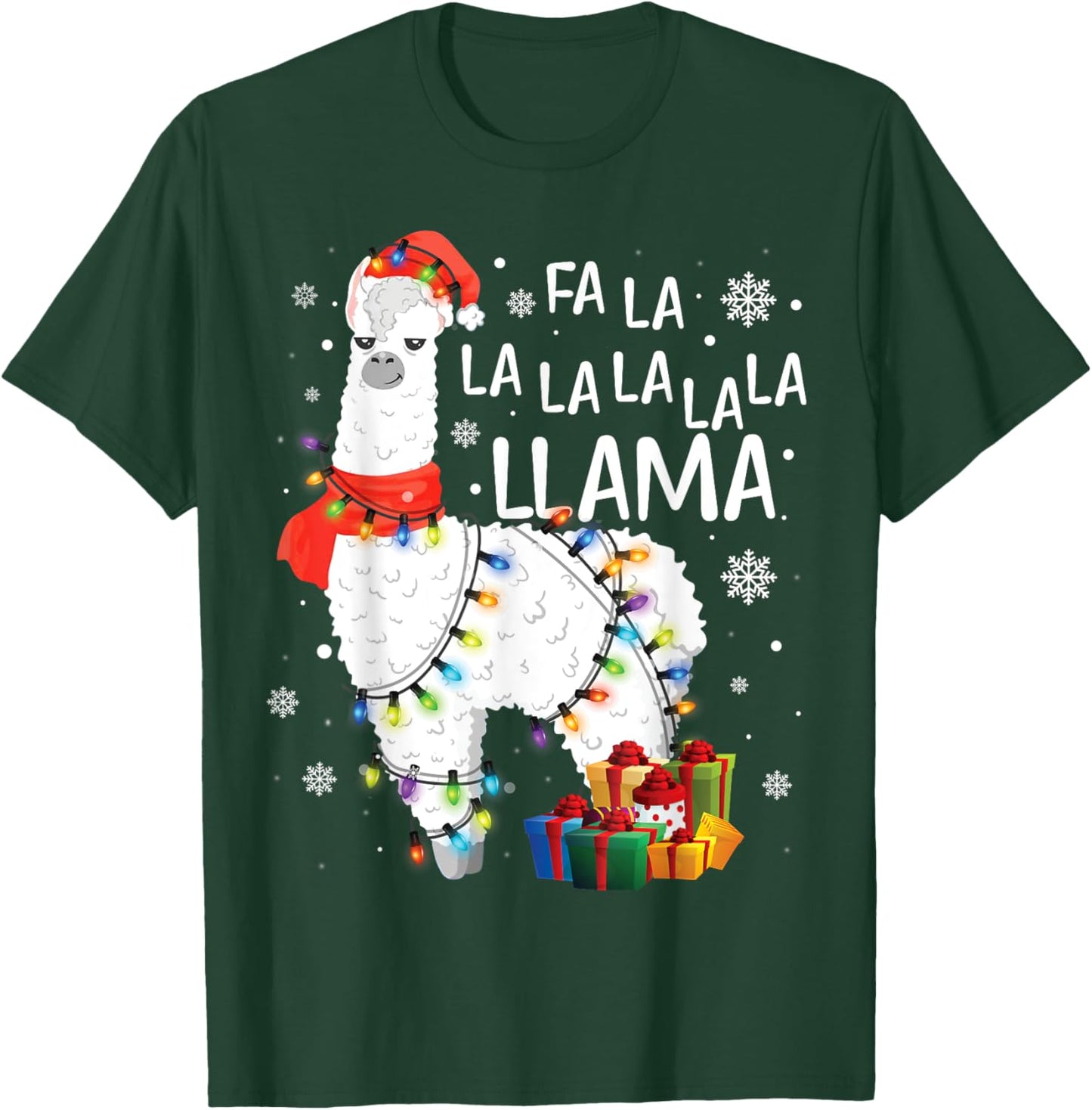 Fa La La Llama Christmas Funny Lllama Lover Xmas Pajamas T-Shirt - T-Shirt | Forest