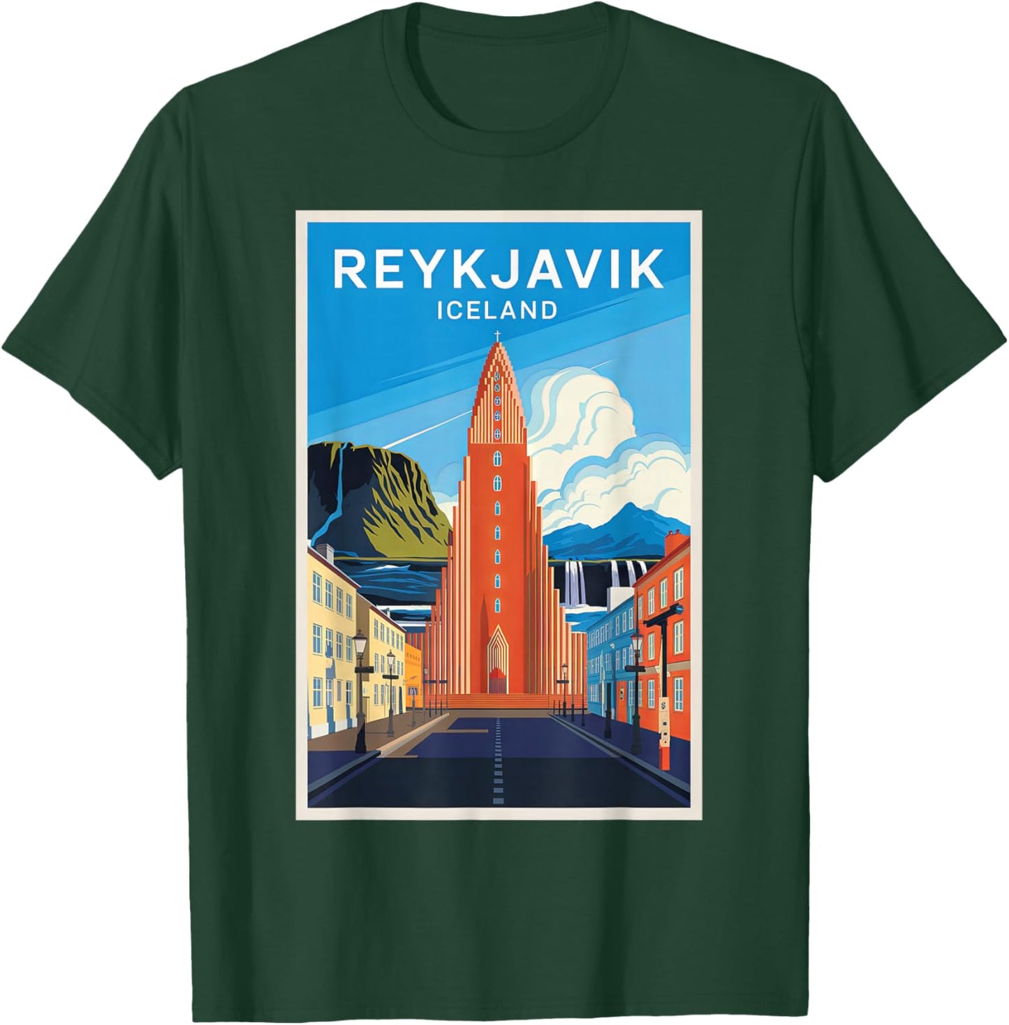 Reykjavik Iceland Vintage Travel Design for Fans T-Shirt - T-Shirt | Forest