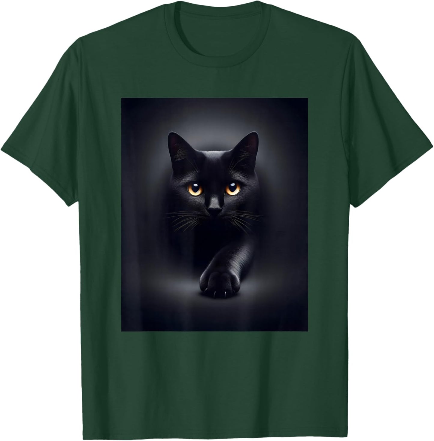 Black Cat Yellow Eyes Women Kids T-Shirt - T-Shirt | Forest