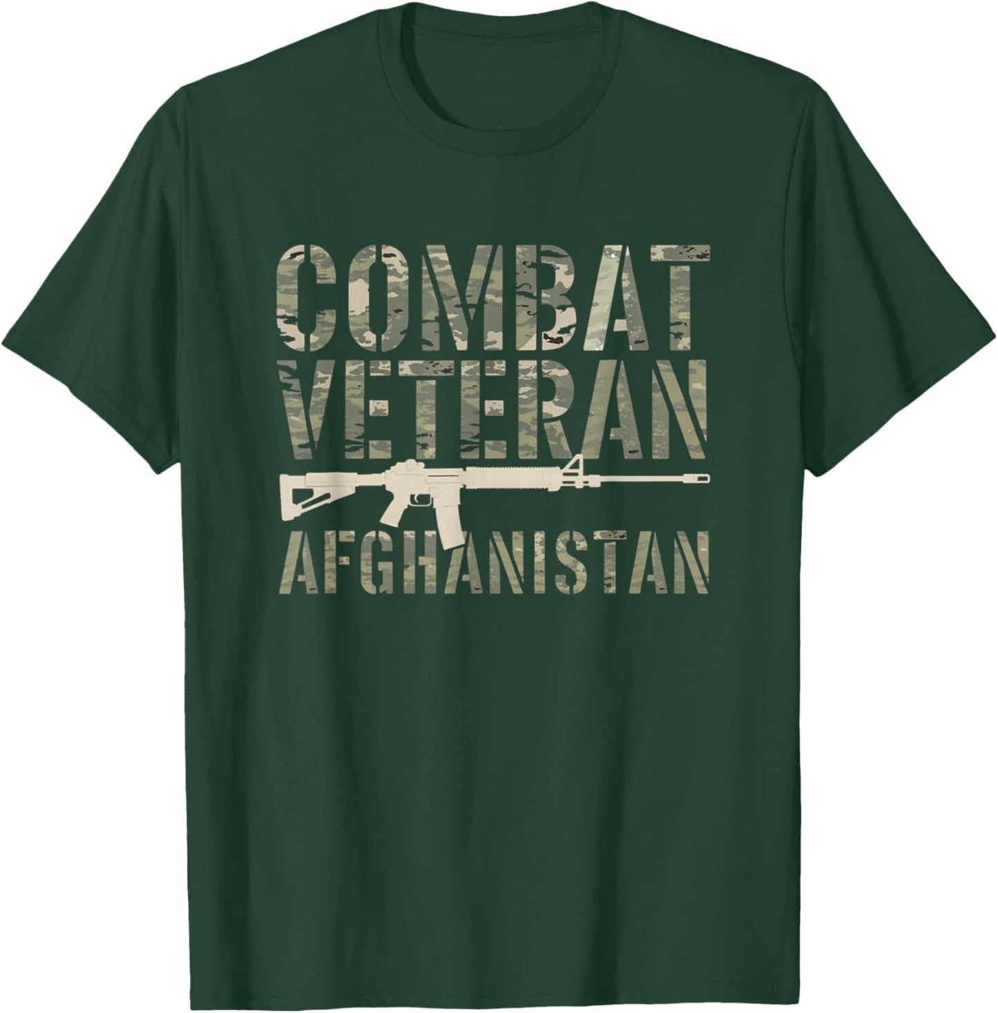 Combat Veteran Afghanistan Gulf War US Military Veteran T-Shirt - T-Shirt | Forest