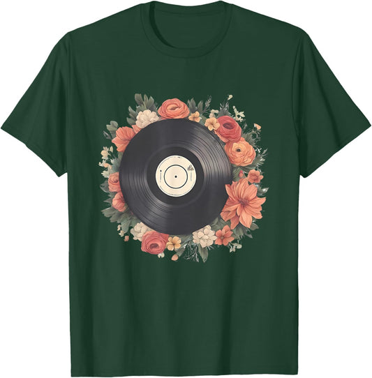 Retro Vintage Vinyl Record Player Turntable Lover Collectors T-Shirt - T-Shirt | Forest