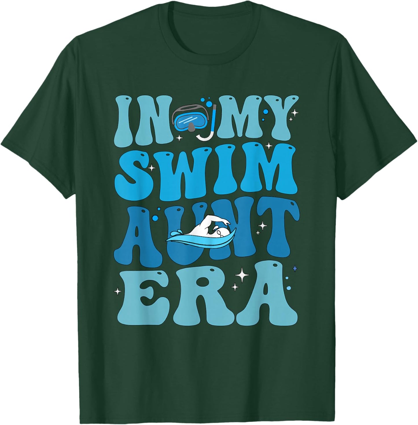 Groovy In My Swim Aunt Era Swim Aunt Funny Retro T-Shirt - T-Shirt | Forest