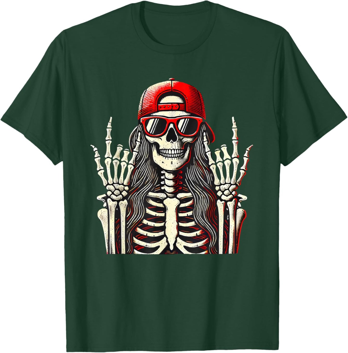 Rock'n Roll Girl, Skeleton Rocker Cool Punk Rock, Rock Music T-Shirt - T-Shirt | Forest