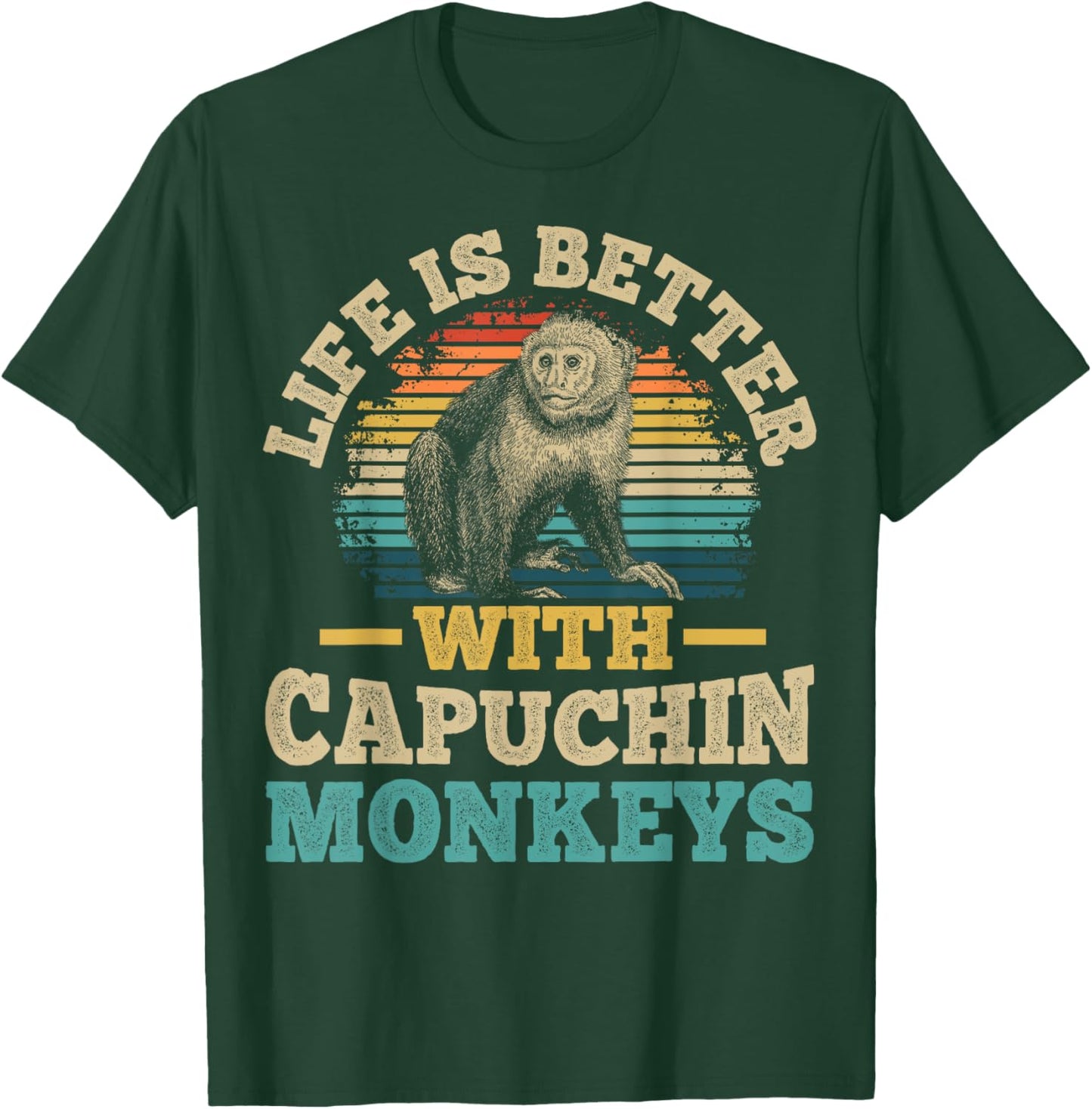 Monkey and Capuchin Monkey Design for a Capuchin Monkey fan T-Shirt - T-Shirt | Forest