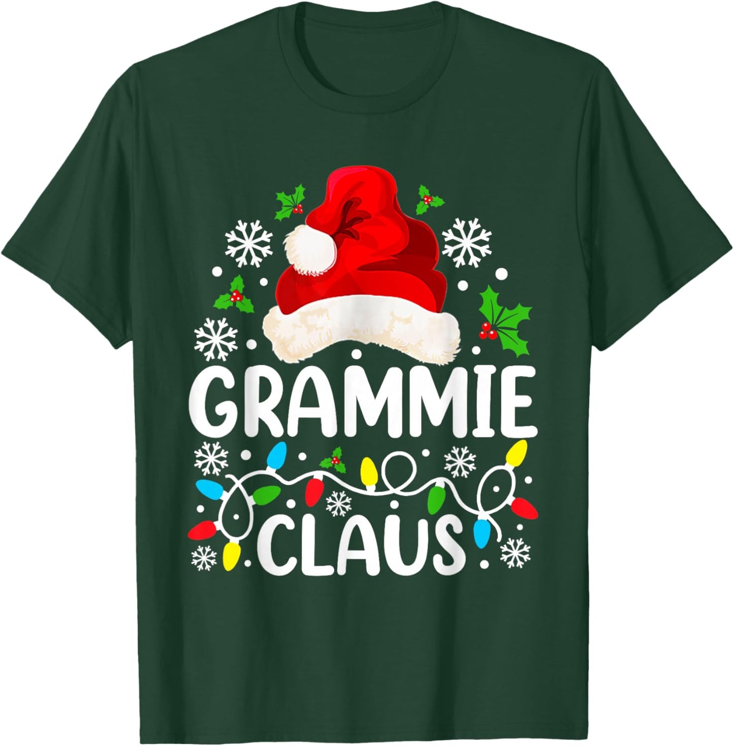 Grammie Claus Funny Christmas Family Matching Grandma T-Shirt - T-Shirt | Forest
