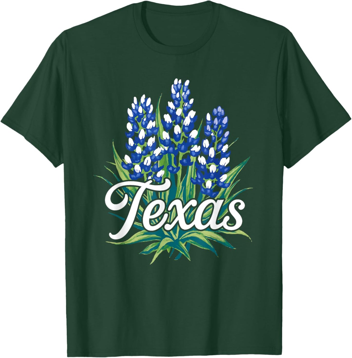 Texas Bluebonnet Floral Graphic T-Shirt - T-Shirt | Forest