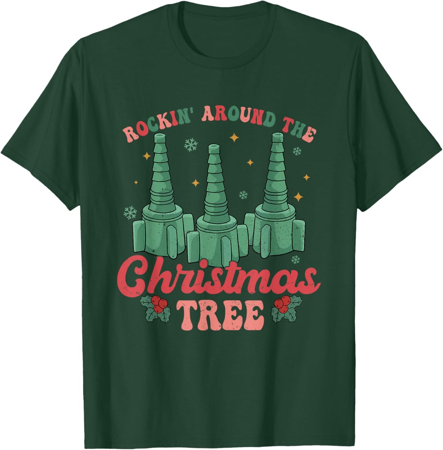 Rocking Around The Christmas Tree Respiratory Therapist Xmas T-Shirt - T-Shirt | Forest