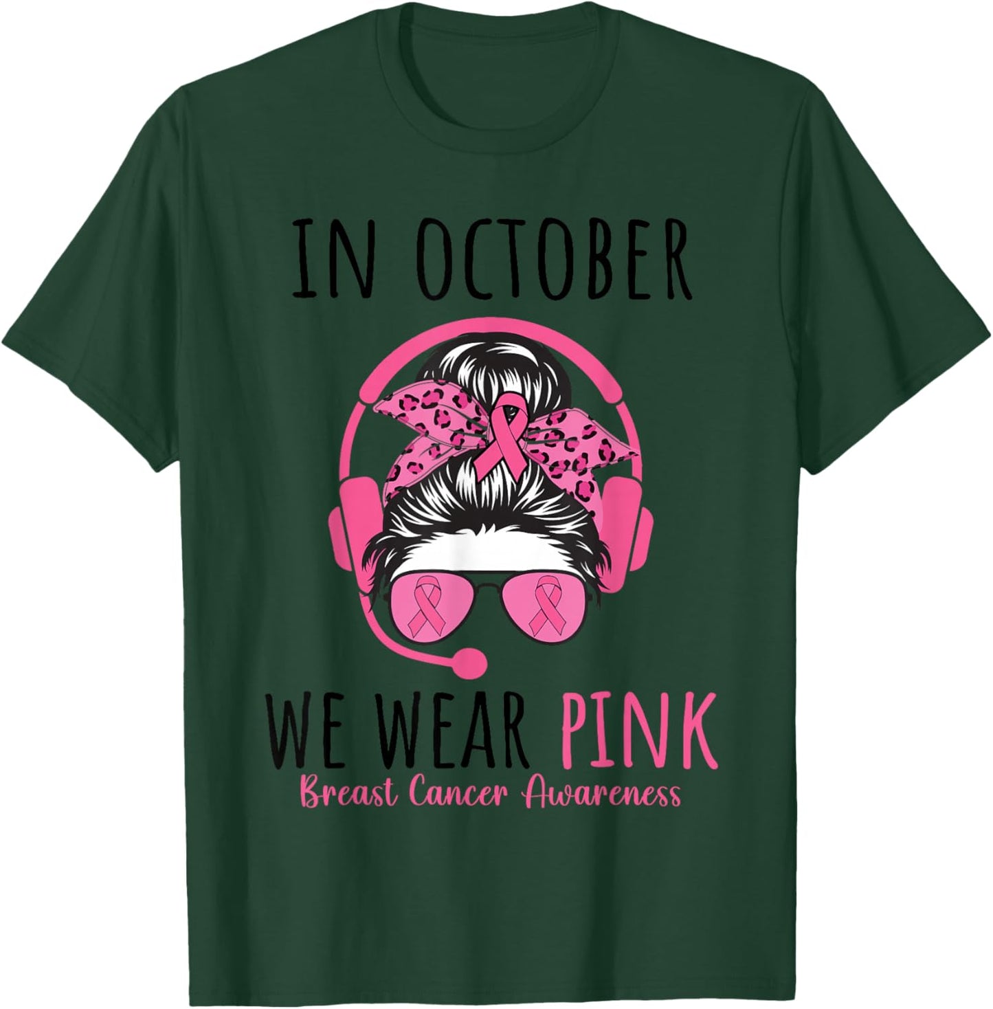 Dispatcher Breast Cancer Awareness Pink Ribbon Women T-Shirt - T-Shirt | Forest