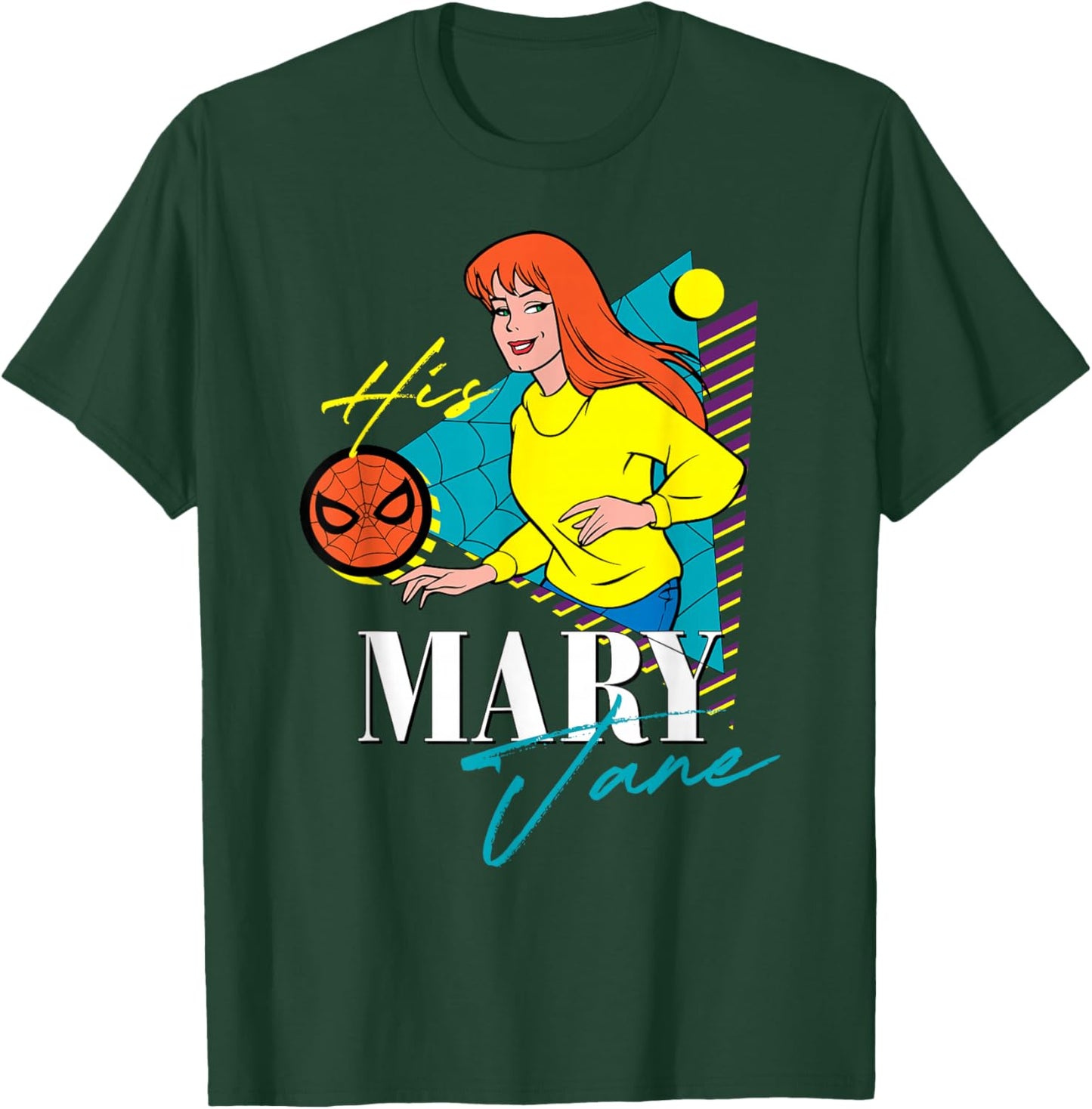 Marvel Spider-Man Retro Couples Matching His Mary Jane T-Shirt - T-Shirt | Forest
