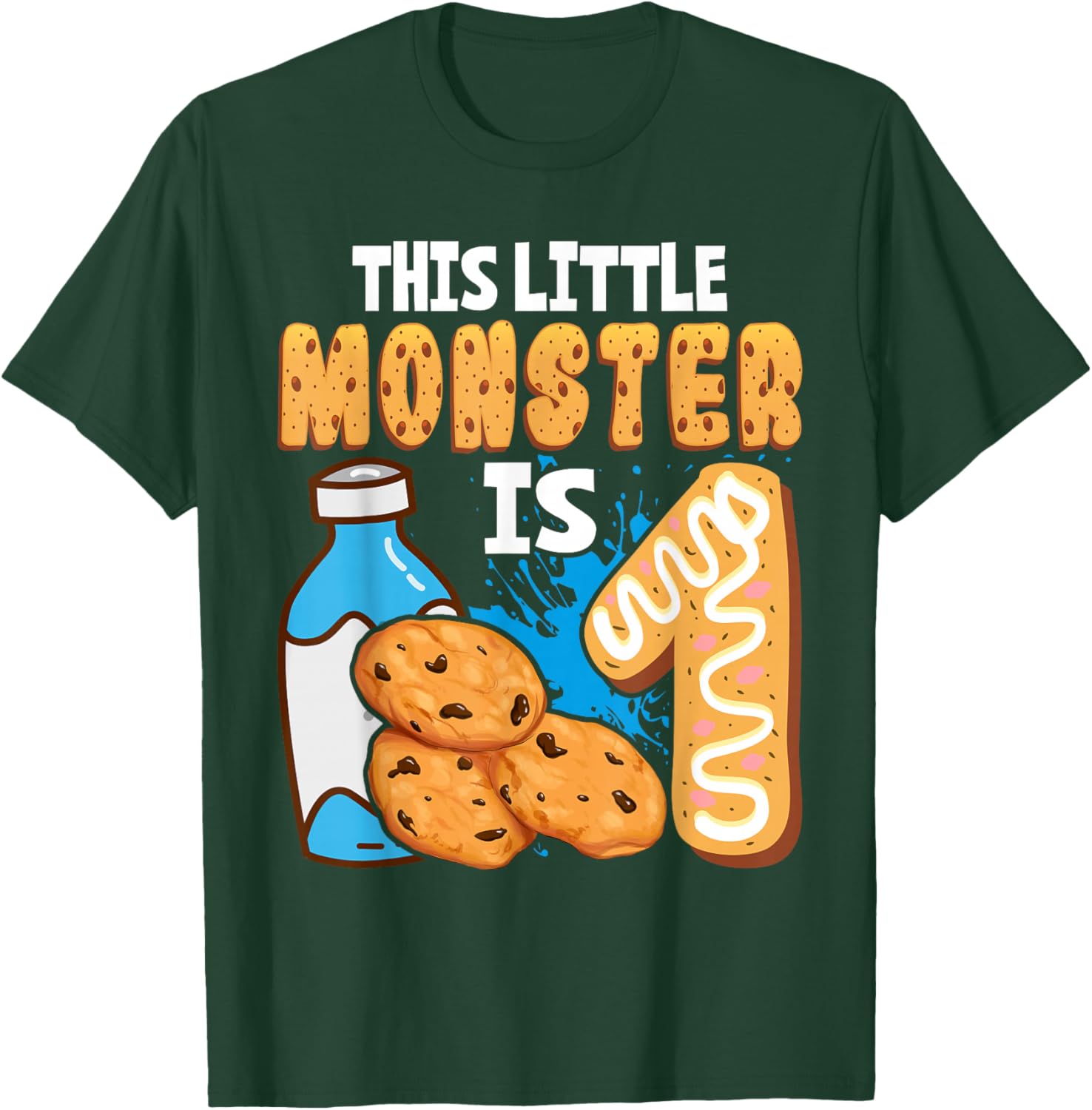 Milk and Cookies 1st Birthday Boy Girl First Birthday Family T-Shirt - T-Shirt | Forest
