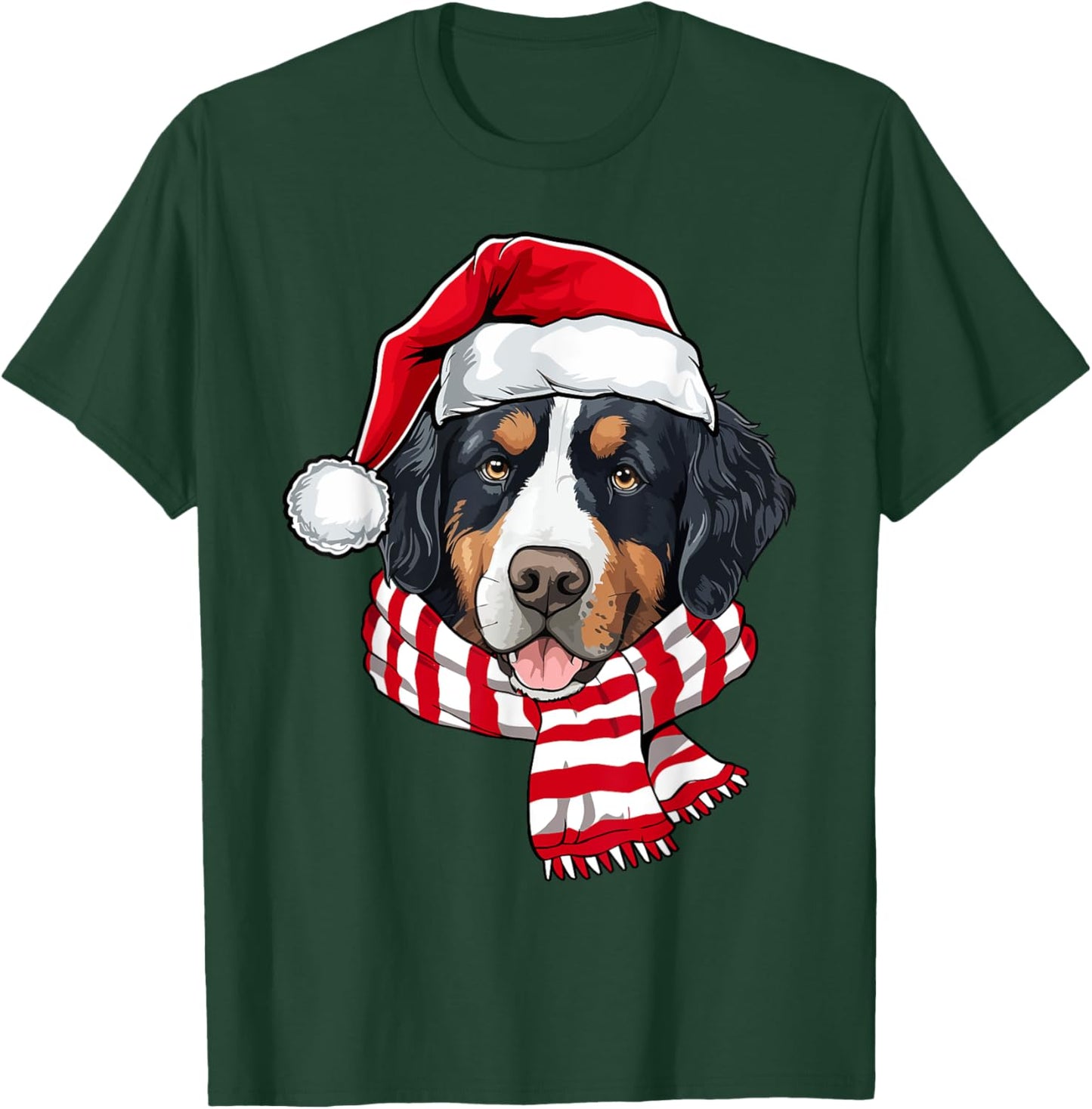 Santa Bernese Mountain Christmas Dog Lover Men Women Kids T-Shirt - T-Shirt | Forest