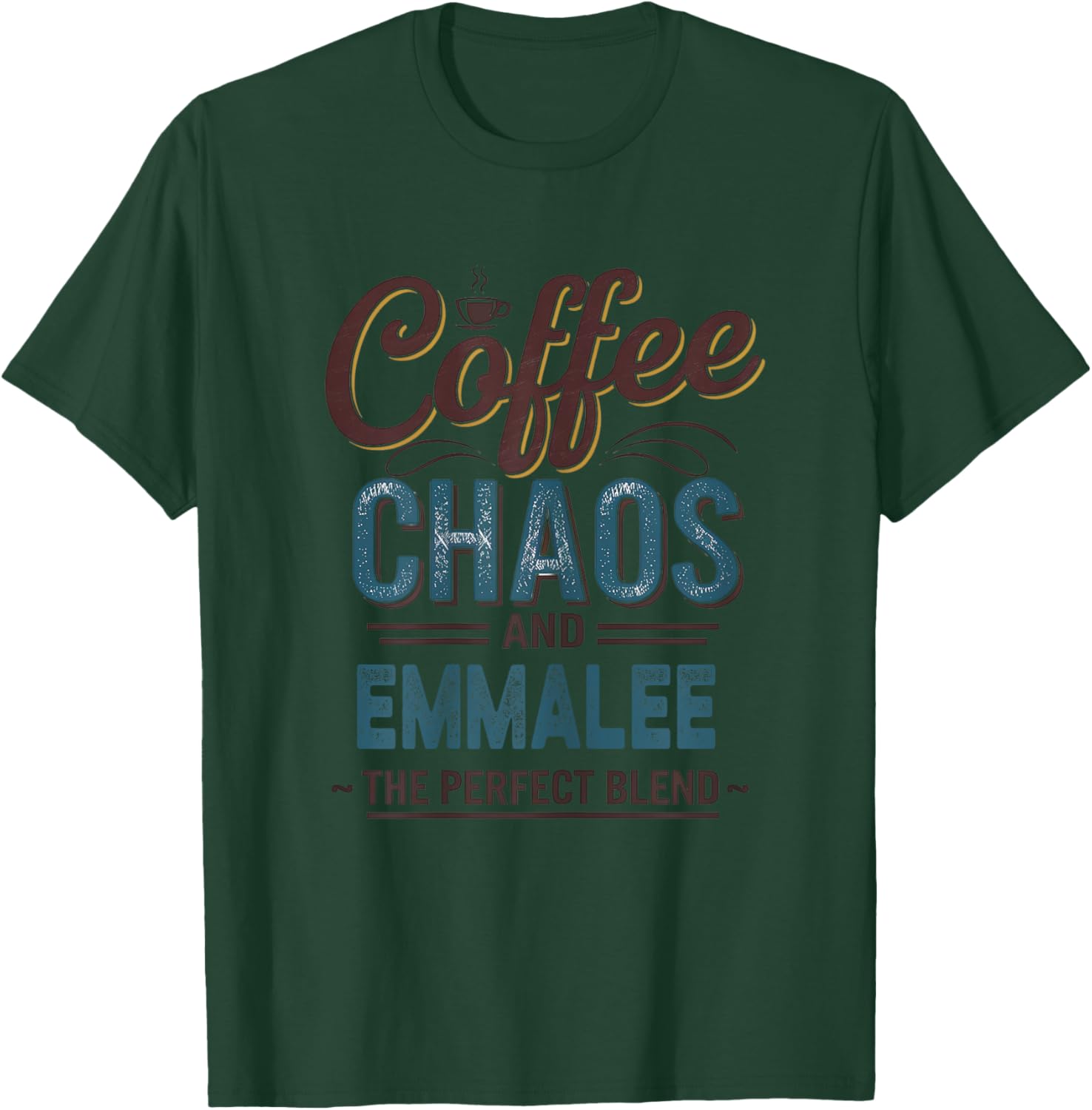 EMMALEE Personalized Cute Coffee Girls EMMALEE Name T-Shirt - T-Shirt | Forest