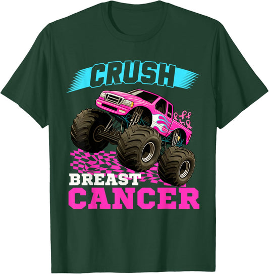 Crush Breast Cancer Monster Truck Wear Pink T-Shirt - T-Shirt | Forest