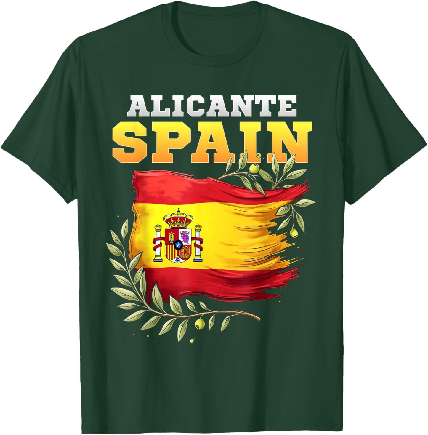 Alicante Spain Flag Espana Vacation Travel Souvenir T-Shirt - T-Shirt | Forest